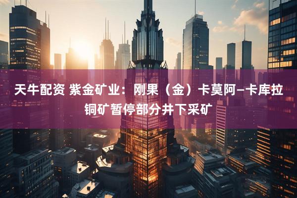 天牛配资 紫金矿业：刚果（金）卡莫阿—卡库拉铜矿暂停部分井下采矿
