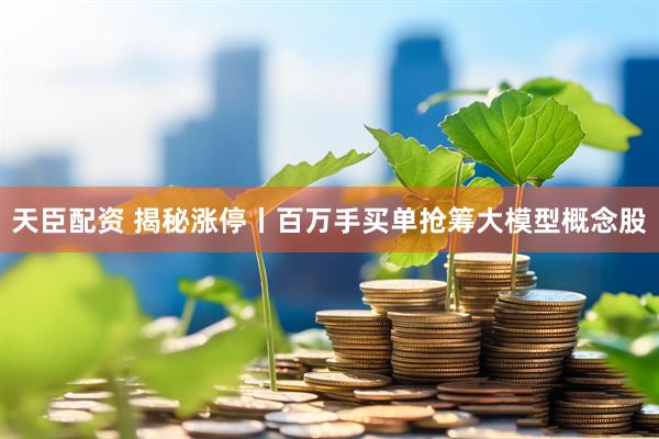 天臣配资 揭秘涨停丨百万手买单抢筹大模型概念股