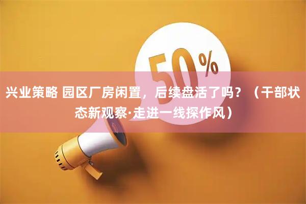 兴业策略 园区厂房闲置,后续盘活了吗?(干部状态新观察·走进一线探作风)